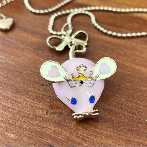 Betsey Johnson Jewelry - Betsey Johnson Pink Mouse Necklace